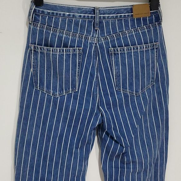 AMERICAN Eagle 29x29 striped high rise size 4 mom jeans - Picture 4 of 7